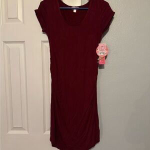Burgundy Short Sleeve Dress maternity